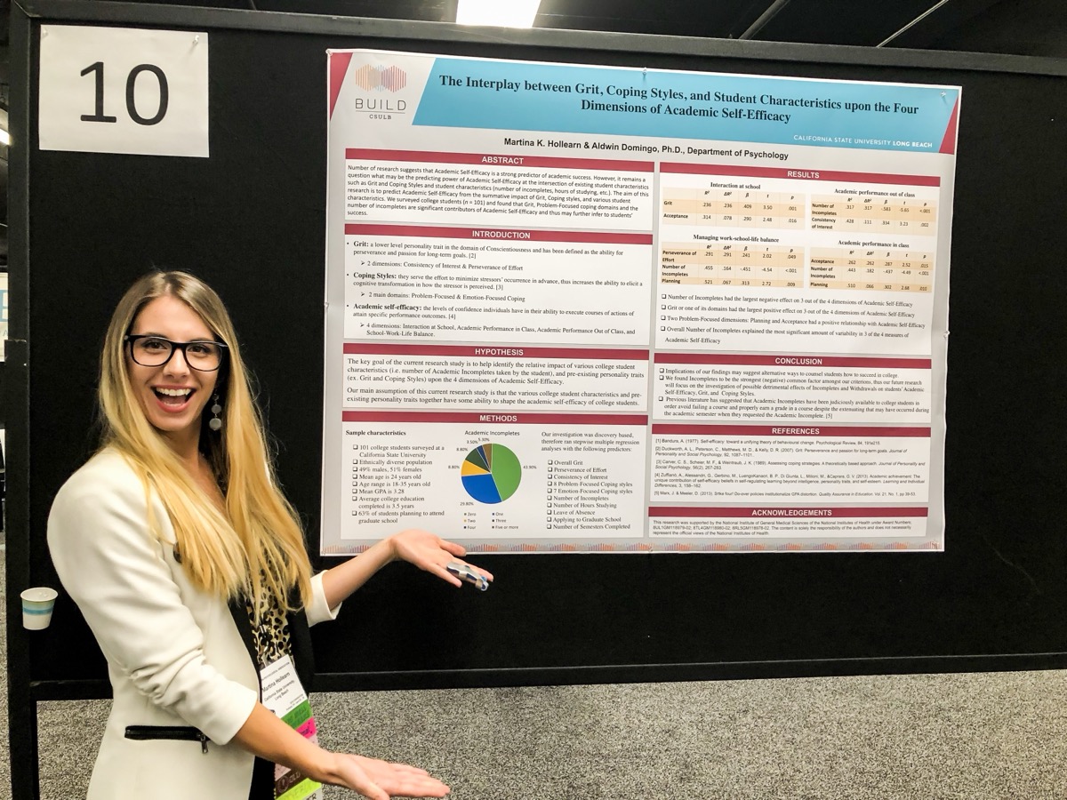 Martina Hollearn presenting her academic self-efficacy poster